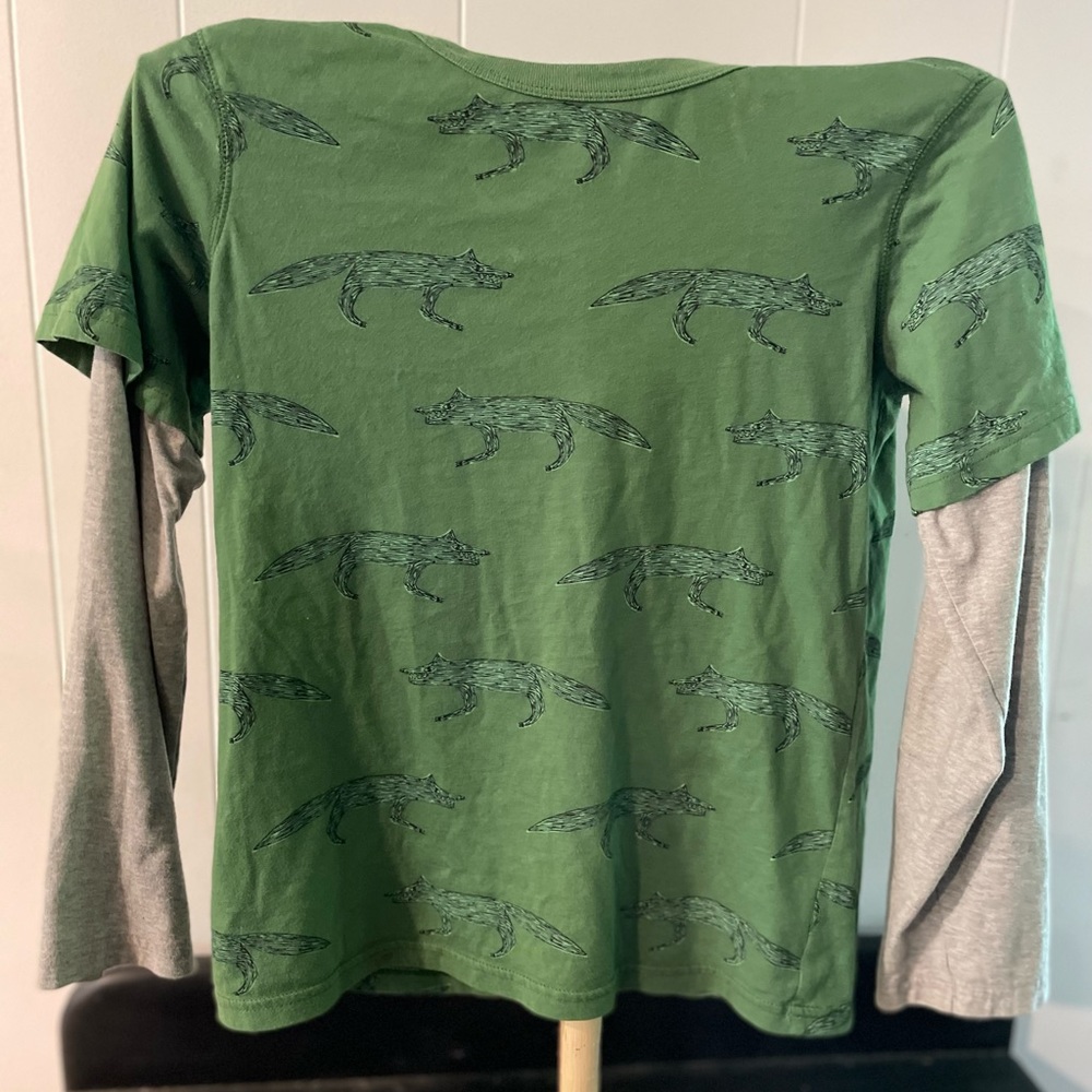 Tea Collection Green and Gray Dinosaur Long Sleeve Tee